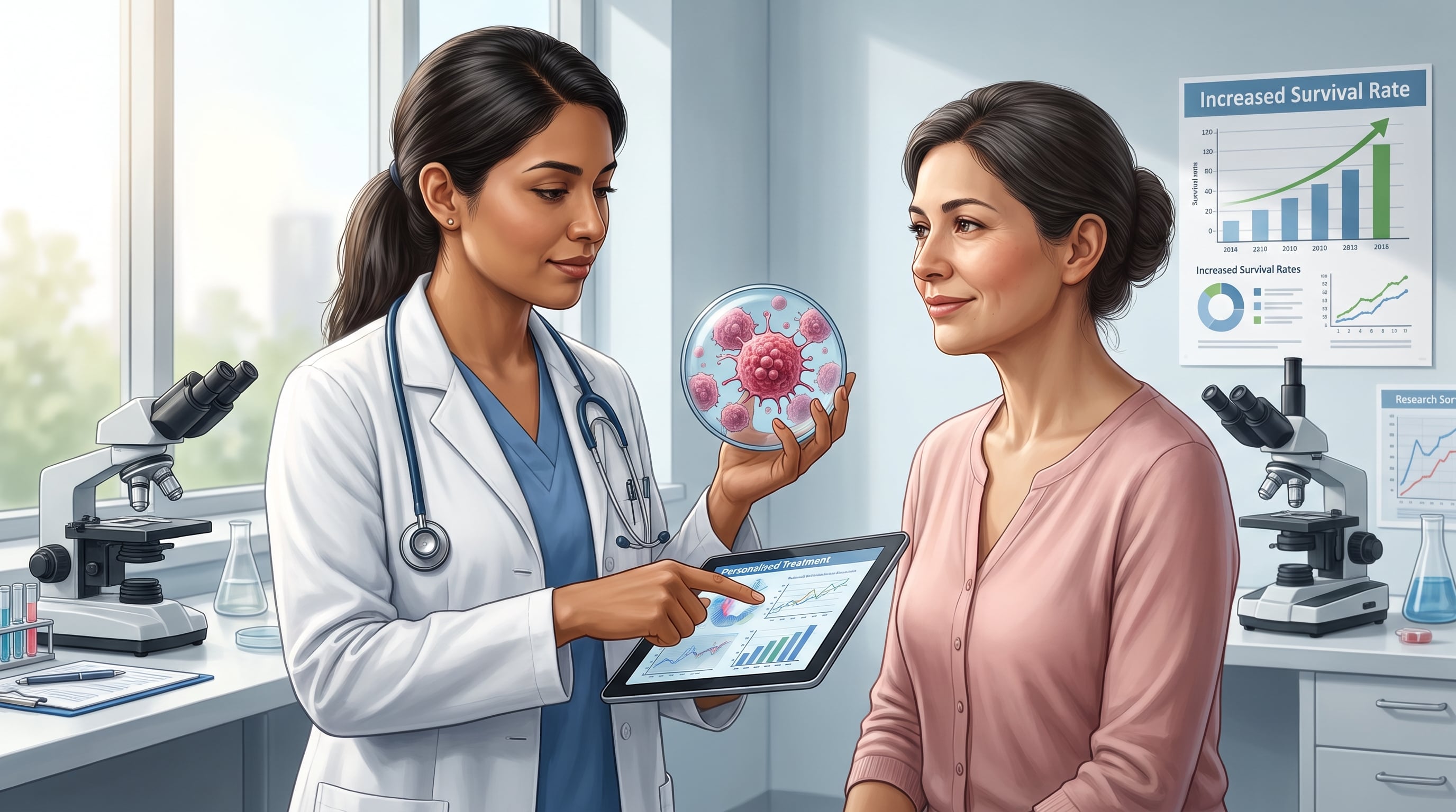 Estudios globales muestran una disminución sostenida de la mortalidad por cáncer de mama en todos los subtipos. “Esto se debe al advenimiento y a más accesibilidad de las terapias target, entre otros