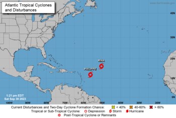 Tormenta Tropical Philippe se fortalece,