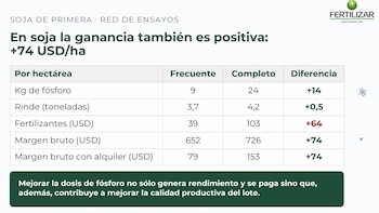Soja de primera: aporte de la mejora de fósforo