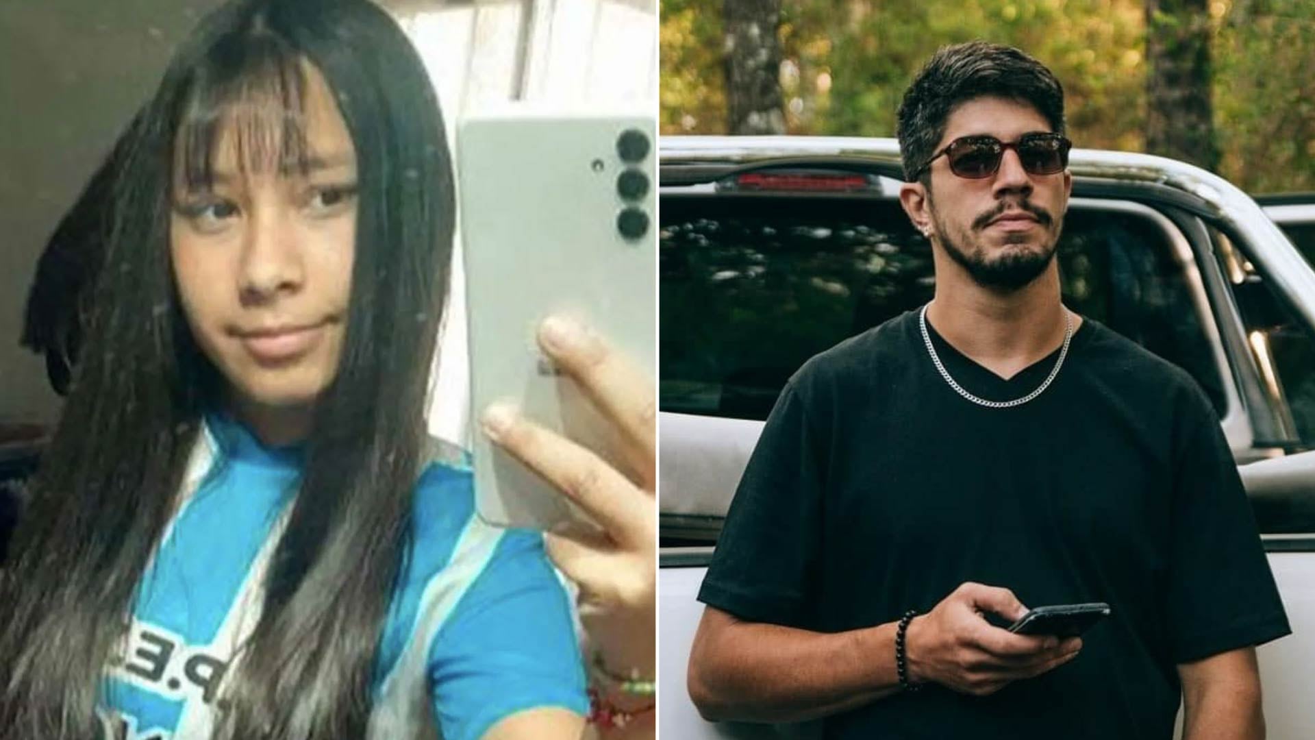 Agostina Vega y Claudio Barrelier, el único detenido hasta el momento por la desaparición de la chica de 14 años.