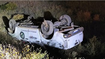 La camioneta despistó en una