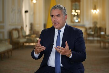 Colombia's President Ivan Duque speaks