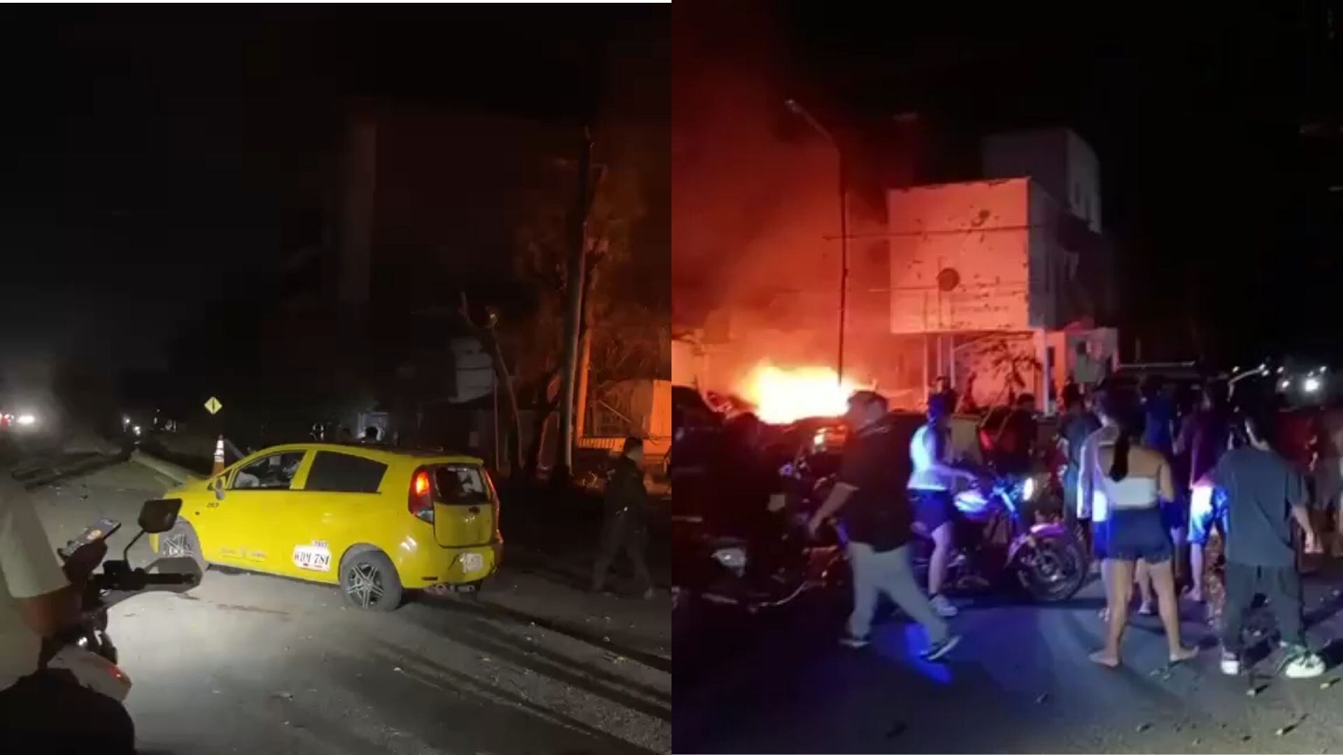 El vehículo utilizado en el ataque habría sido un taxi, según información preliminar. - crédito captura de video de @TatanMojicaR/X