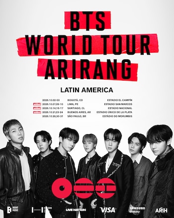 BTS añadió fechas a su gira en Argentina Chile y Perú. (X)