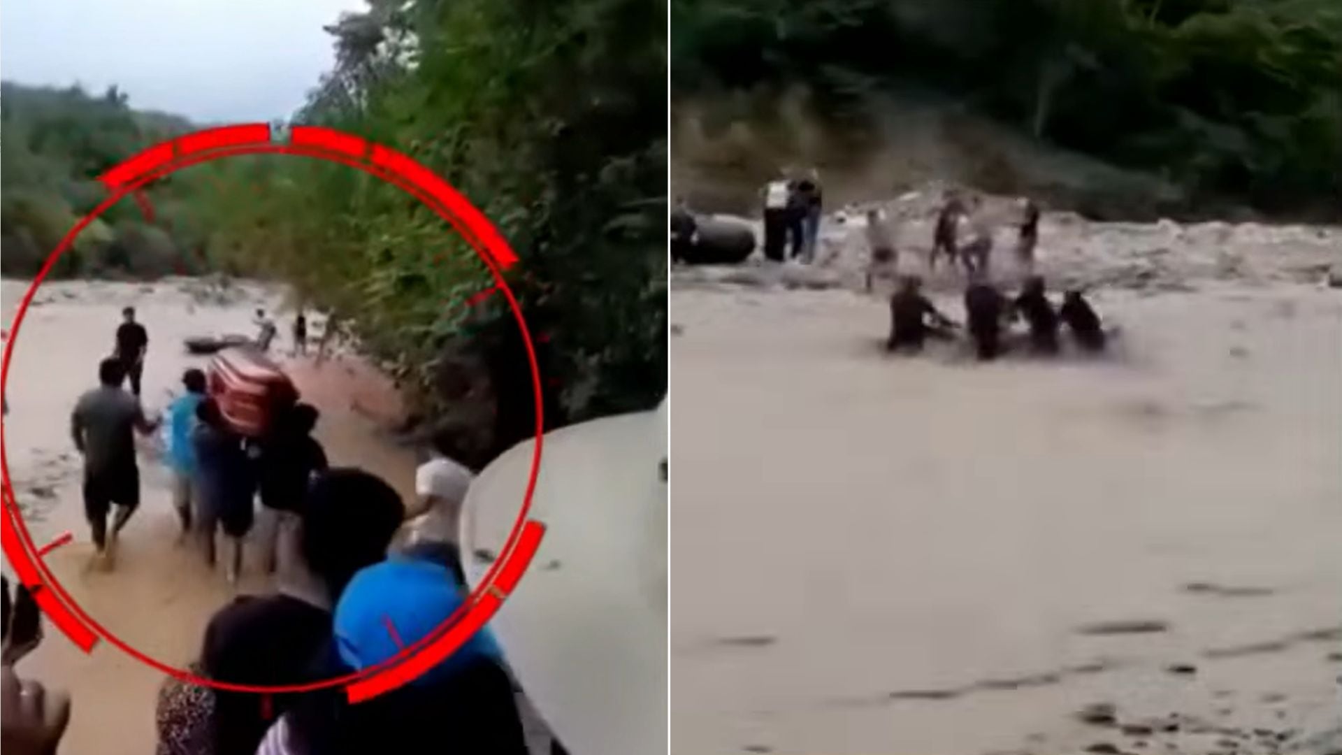 La comunidad de Mayeta cruzó en bote inflable el río Quivillaco para trasladar el ataúd de don Evelio Quispe Campos hasta el cementerio.