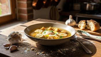 Receta de sopa de ajo, rápida y fácil