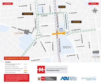 Plan de desvío para transporte