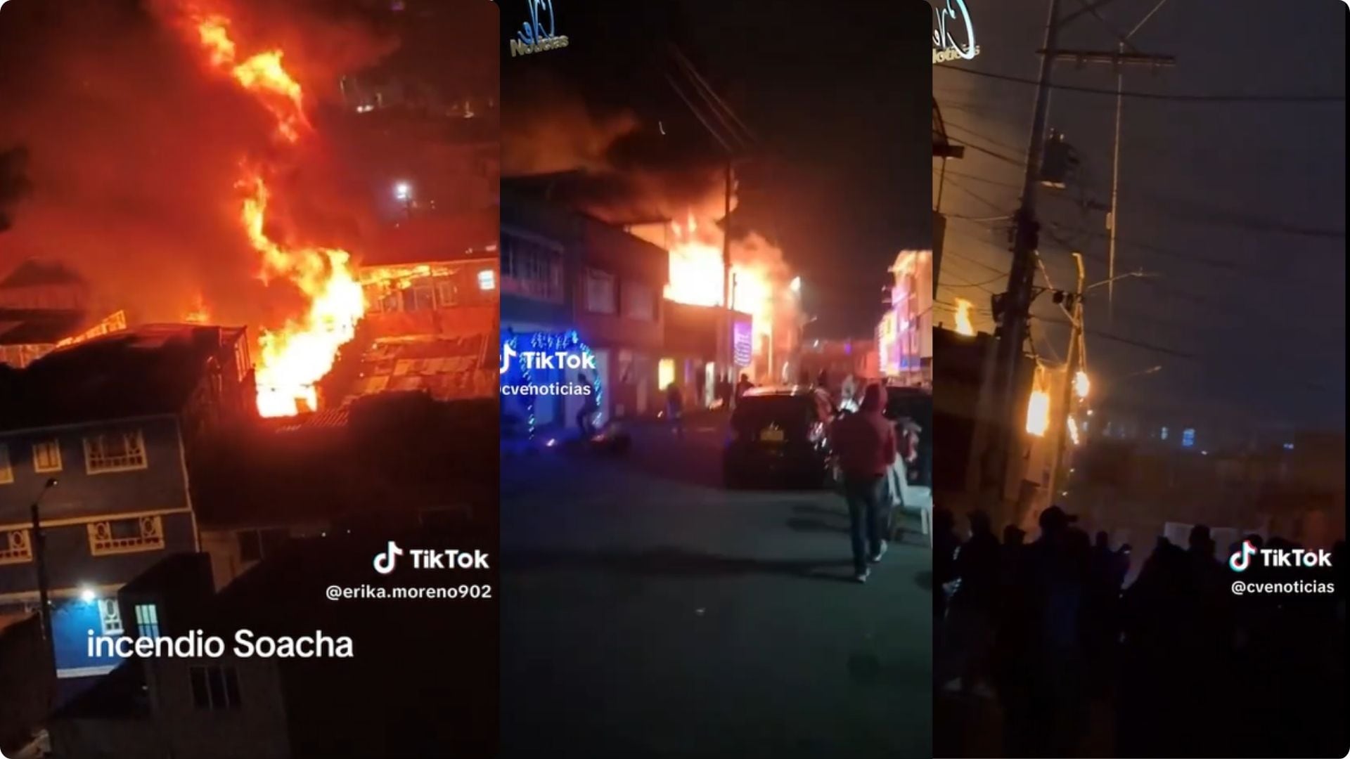 Se desconoce que provocó el incendio presentado durante la noche de velitas - crédito composición fotográfica