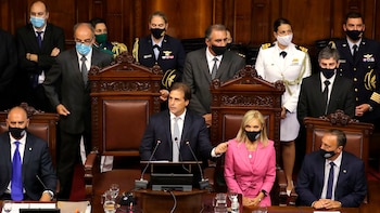 Luis Lacalle Pou habló ante el Parlamento uruguayo