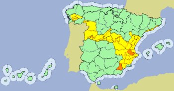 Mapa de alertas meteorológicas, a