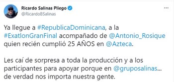 Por Twitter compartió detalles de