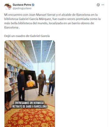 La música de Joan Manuel Serrat, presente en el evento, y el recuerdo de Miguel Hernández, reforzaron el vínculo hispano-colombiano en homenaje a García Márquez - crédito @petrogustavo/X