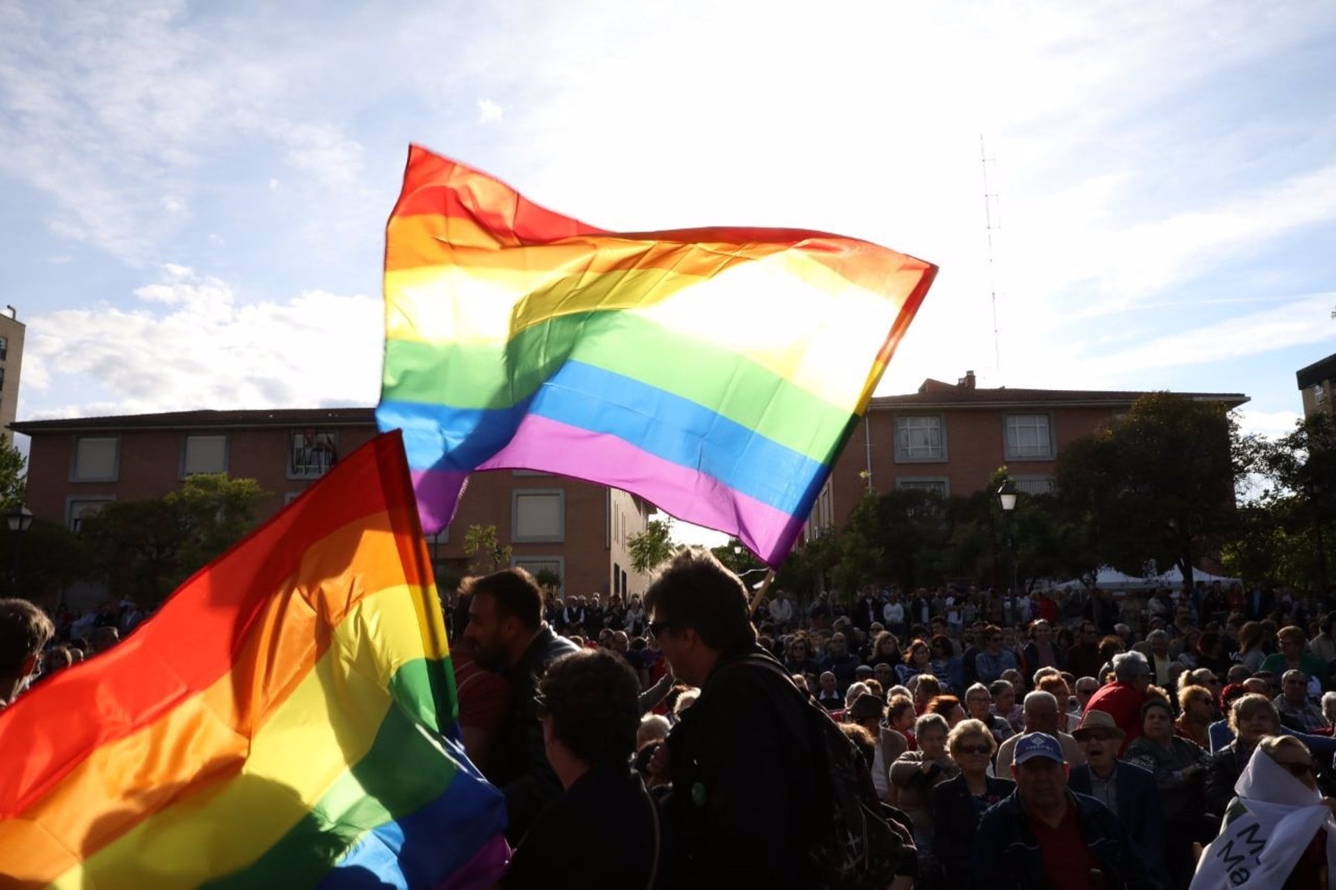 Banderas LGTBI en una concentración en Madrid, imagen de archivo. (Europa Press)