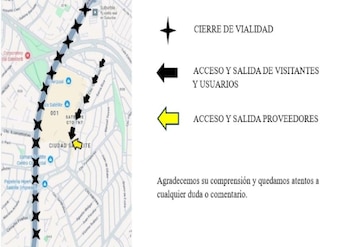 Cierre vial Lateral Periférico Norte sur a norte Naucalpan Edomex Plaza Satélite