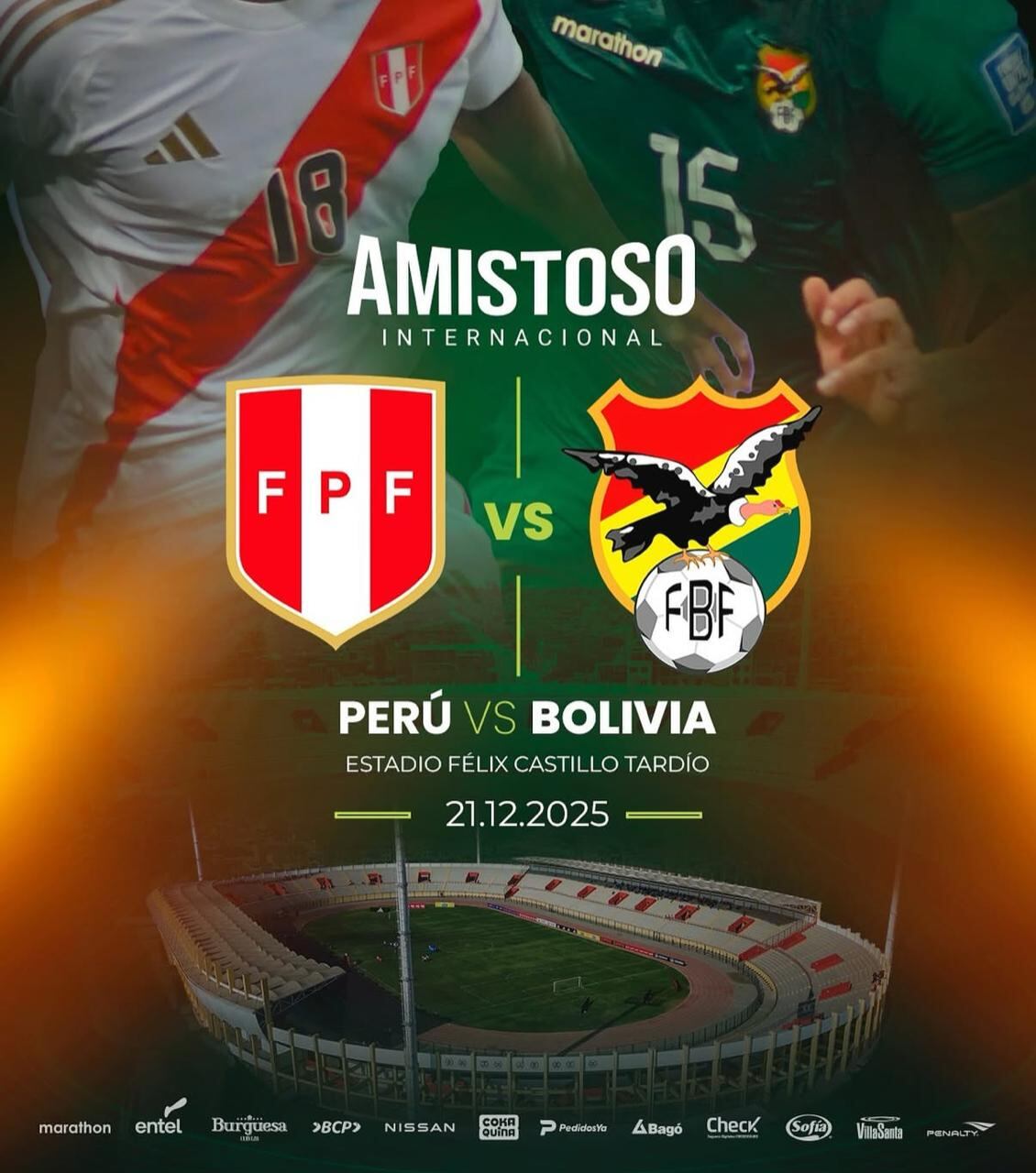 Perú vs Bolivia: partido amistoso que se jugará en diciembre.
