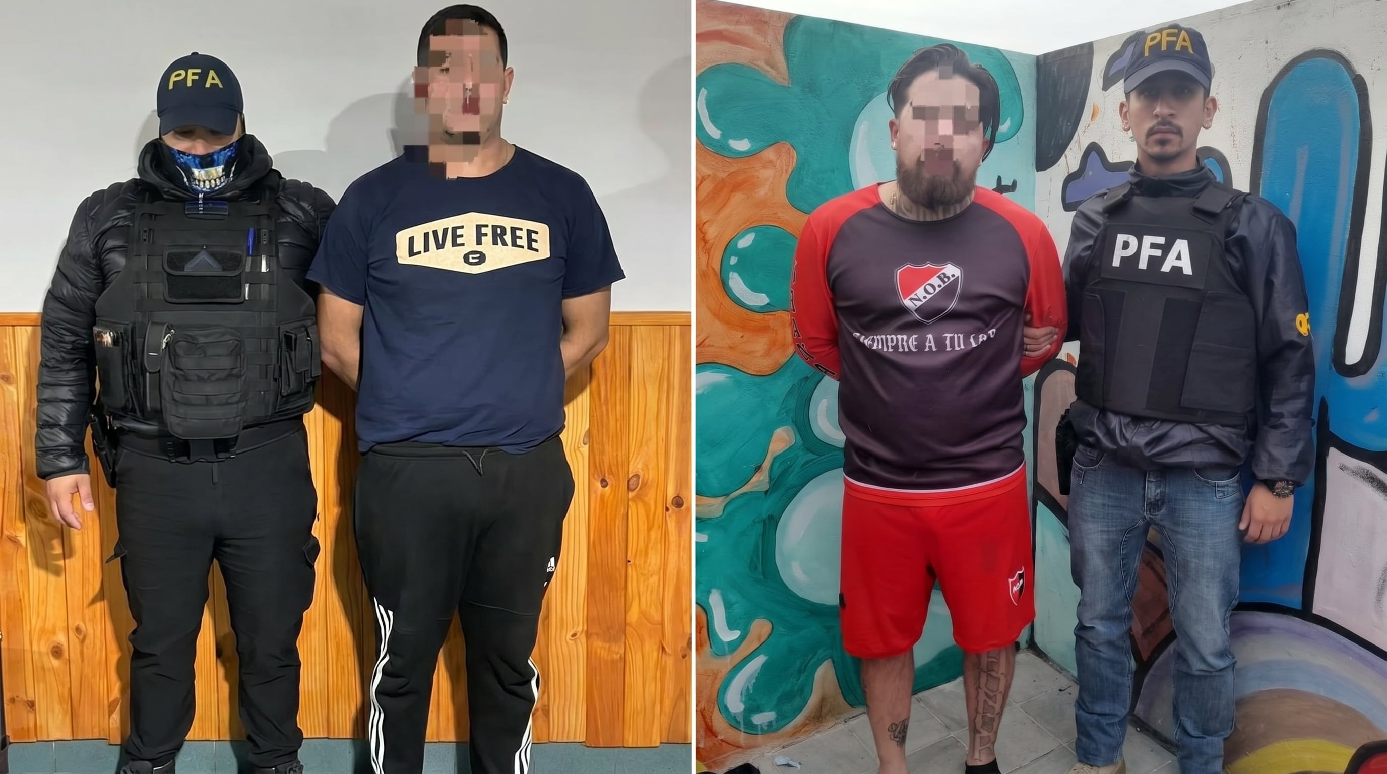 A la izquierda, Maximiliano Y., quien figura como titular de esa pistola. A la derecha, Waldo M. quien financia la compra de esas armas