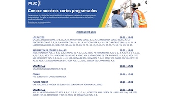 Enel anuncia suspensión del servicio eléctrico en Lima por trabajos de mantenimiento