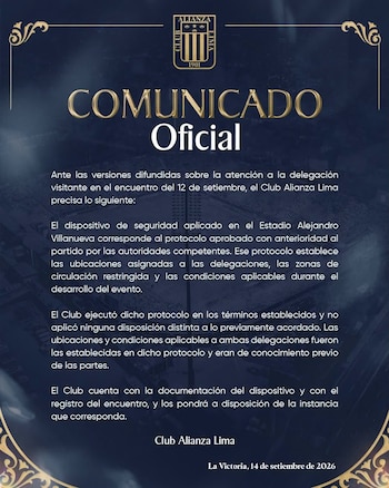 Alianza Lima – Universitario de Deportes – Liga 1 – Perú – deportes – 14 septiembre