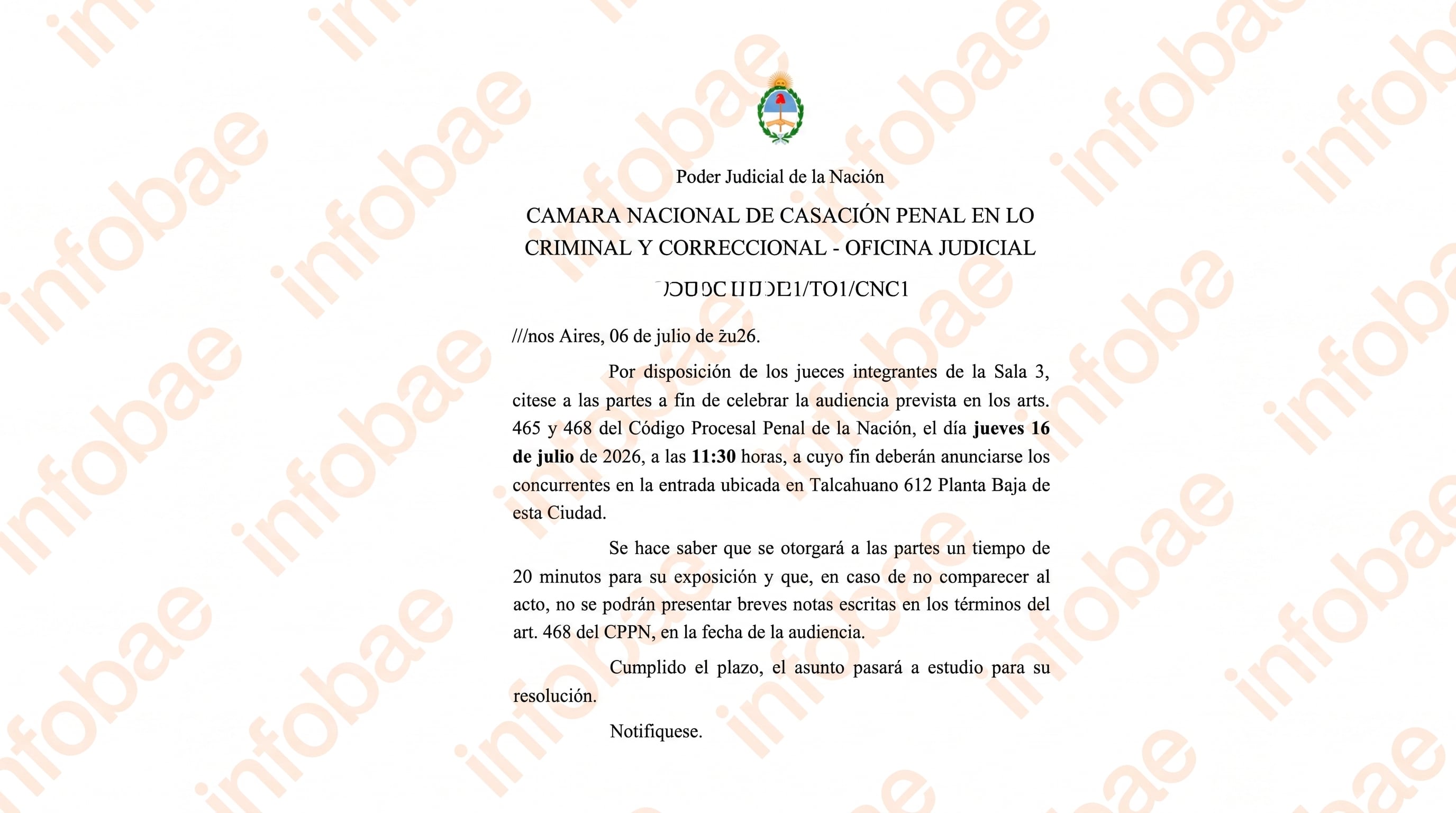 La Sala III de la Cámara Nacional de Casación Penal escuchará a ambas partes para resolver si reabre o no la causa