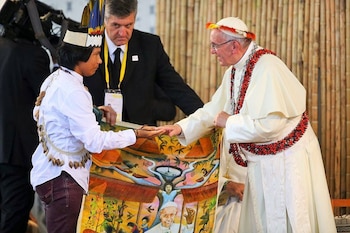 Visita a Puerto Maldonado. Foto: Facebook: Papa Francisco en el Perú.