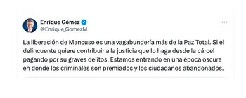 Enrique Gómez sobre decisión de jueza a favor de Salvatore Mancuso