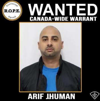 Las autoridades de Estados Unidos y Canadá buscaban a Arif Jhuman por su presunta participación en una red de tráfico internacional de drogas y armas. - crédito @ontarioprovincialpolice/Instagram