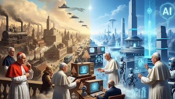 De la revolución industrial a la IA: el recorrido de los papas ante grandes transformaciones sociales y tecnológicas
