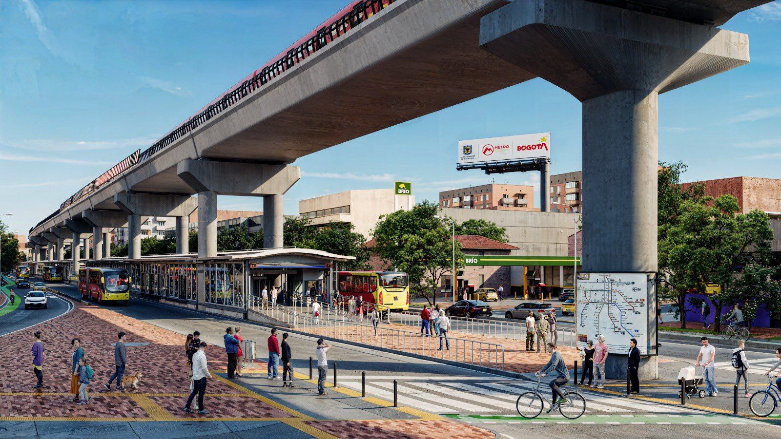 Unos 5.000 metros del viaducto del Metro de Bogotá ya están construidos, junto a mejoras en las estaciones temporales de TransMilenio - crédito IDU