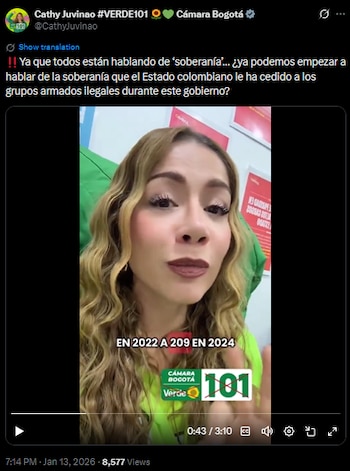 Cathy Juvinao alertó sobre la