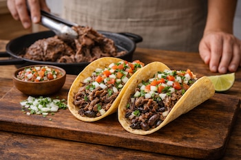 El roast beef braseado destaca por su sabor intenso y su cocción lenta en tacos (Imagen Ilustrativa Infobae)