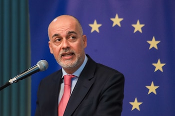 Fotografía de archivo en la que se captó al Embajador de la Unión Europea en Bolivia, Jaume Segura, durante una conferencia de prensa, en La Paz (Bolivia). EFE/Gabriel Márquez