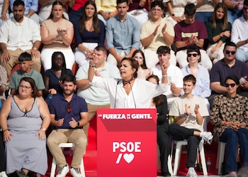 La secretaria general del PSOE-A, María Jesús Montero, en el primer acto de precampaña de las elecciones del 29N (María José López / Europa Press)