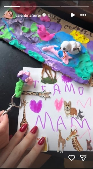 Valentina Ferrer compartió la carta que le regaló su hijo Río por su cumpleaños - crédito @valentinaferrer/Instagram