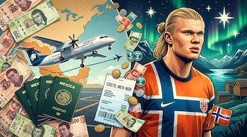 El delantero del combinado noruego no solo brilla en el Mundial, también ha impulsado el interés turístico por uno de los países más espectaculares de Europa. (Ilustración: ChatGPT)