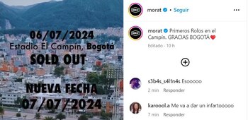 Morat anuncia segunda fecha en