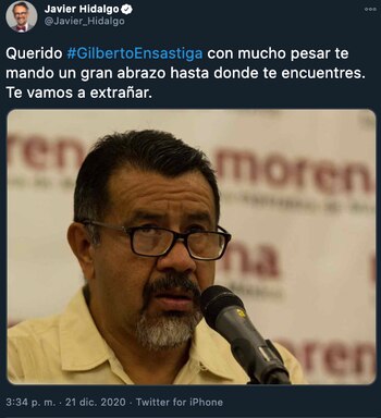 Gilberto Ensástiga (Foto: Twitter)