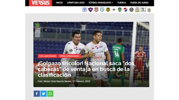 VERSUS destacó los dos goles de Nacional para vencer a Sporting Cristal.
