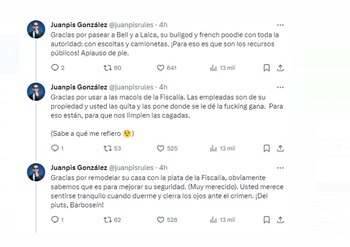 Juanpis González agradece a Francisco Barbosa por su gestión como fiscal General de manera irónica - crédito
@juanpisrules/X