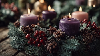 Corona de Adviento con velas