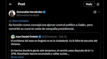 Esmeralda Hernández cuestionó el tiempo