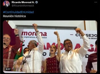 Monreal publicó en su cuenta