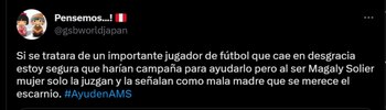 Usuarios piden ayuda para Magaly Solier.