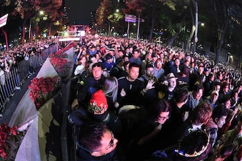 Los asistentes al evento masivo