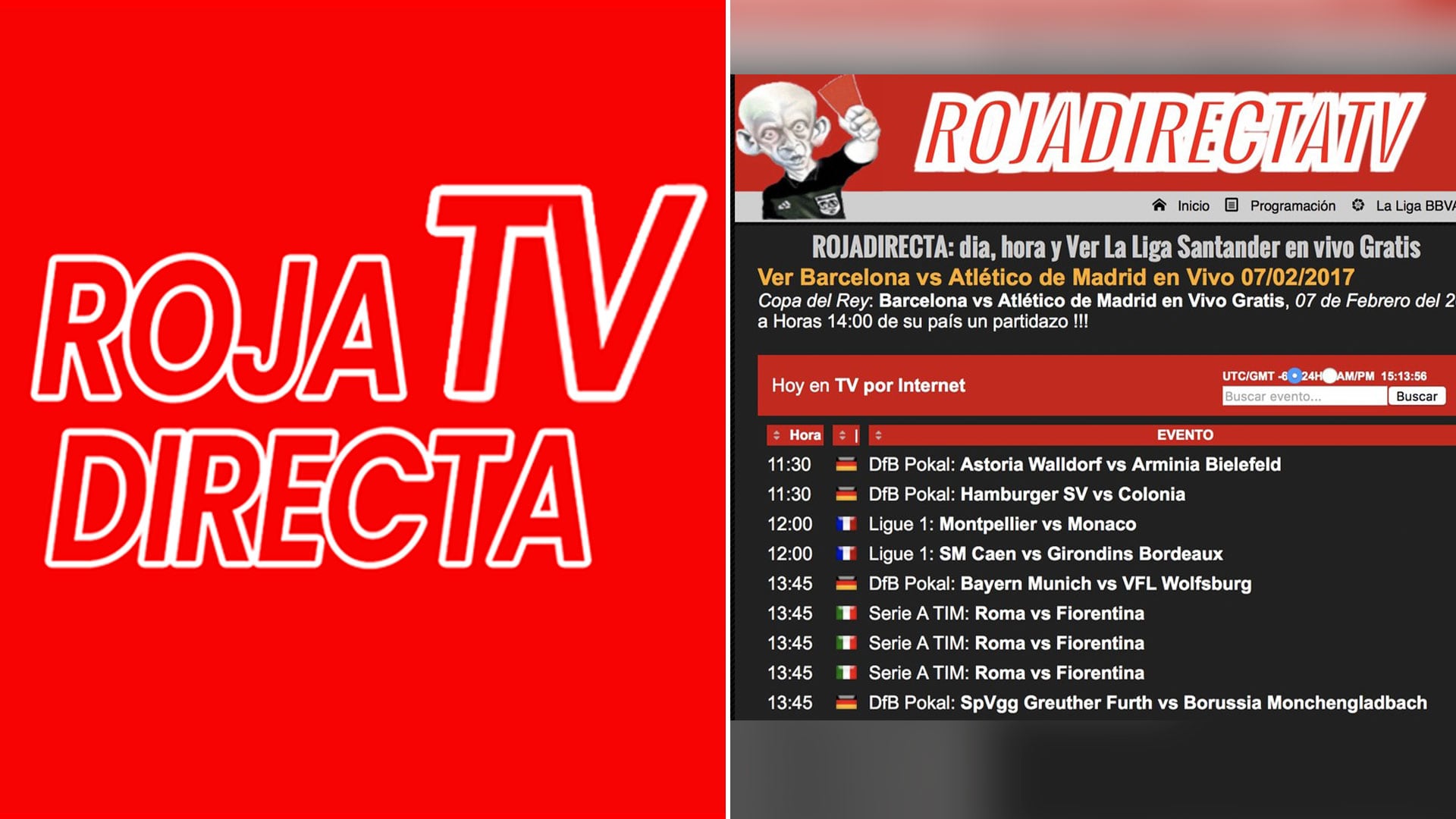 Roja Directa es una página web que promete fútbol gratis para atraer usuarios e inyectar virus.