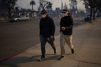 People using face masks and