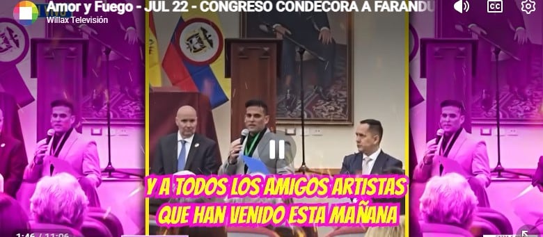 Christian Domínguez fue reconocido en el Congreso por su trayectoria y contribución al desarrollo del Perú. Captura: Amor y Fuego.