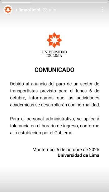 Comunicado de la Universidad de