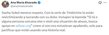 Criticó que la serie de Timbiriche lucha con su dolor