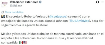 Comunicado oficial SRE.