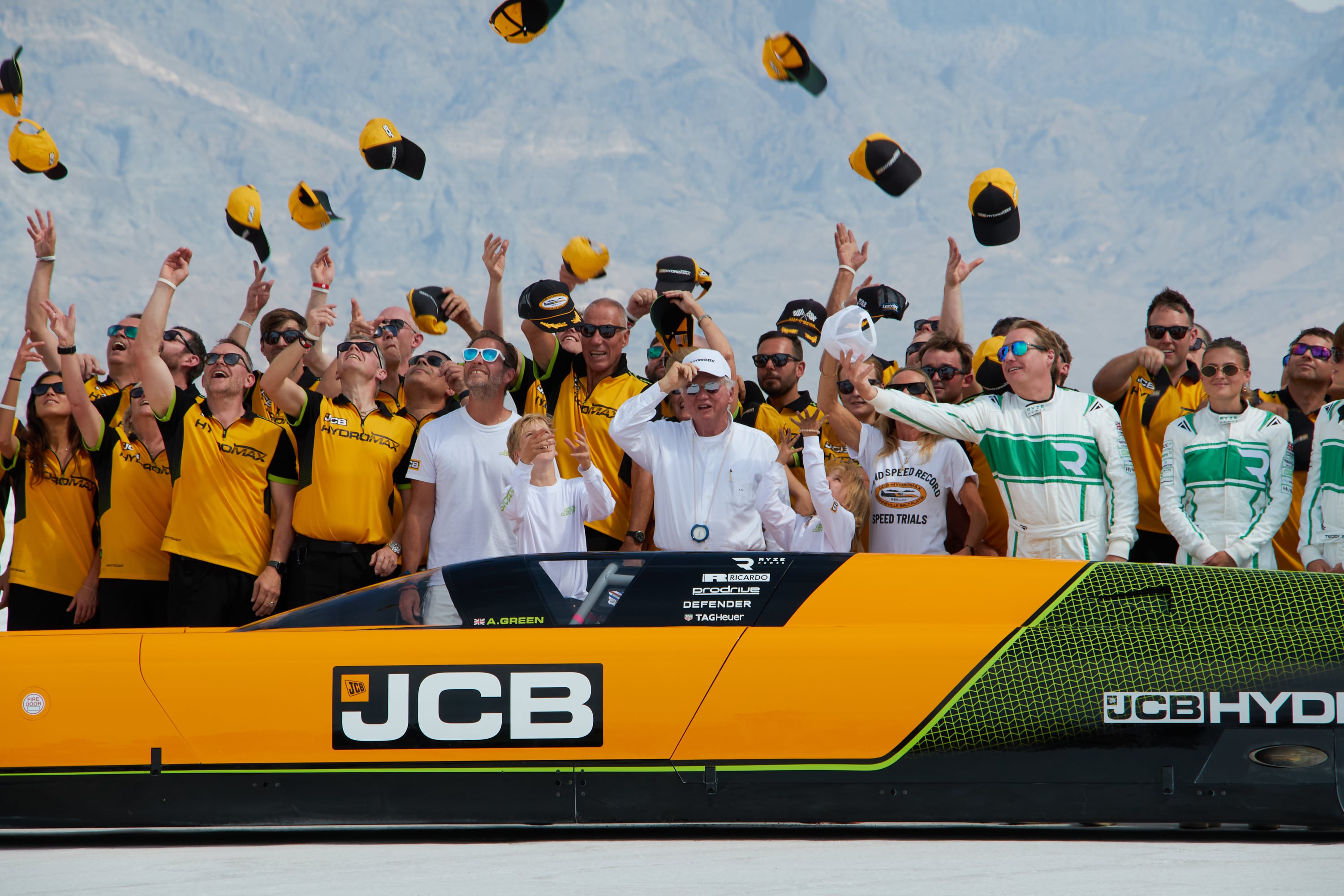 La FIA validó la marca de Andy Green con el JCB Hydromax como récord de velocidad en la categoría de vehículos impulsados por hidrógeno (AP Foto/Hannah Schoenbaum)